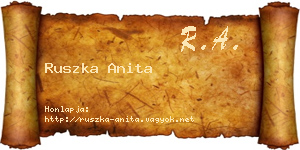 Ruszka Anita névjegykártya