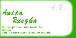 anita ruszka business card